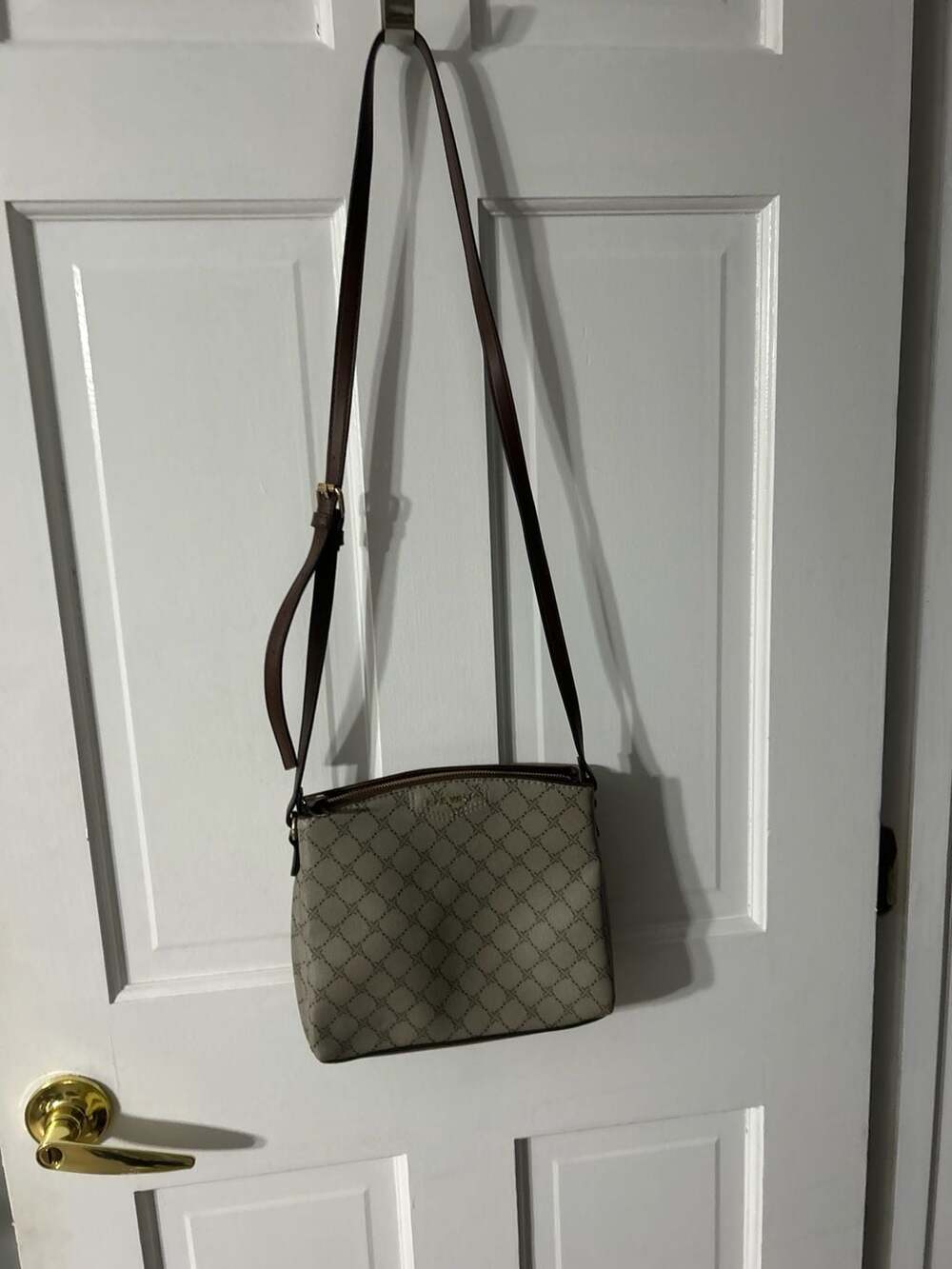 Nine West Jorie Multi Compartment Crossbody Bag with Monogram Pattern